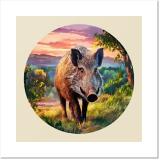 Wild Boar Wildlife Posters and Art